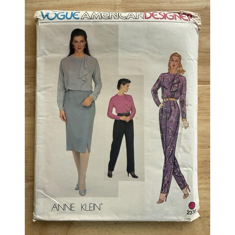 Vogue American Designer Anne Klein Pattern 2370 Blouse, Skirt, Pants Size 16 UC‎